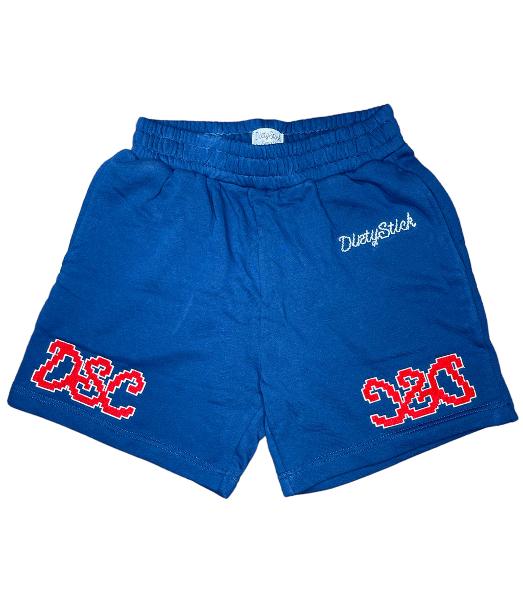 DirtyStick Blue Shorts With Red Logo