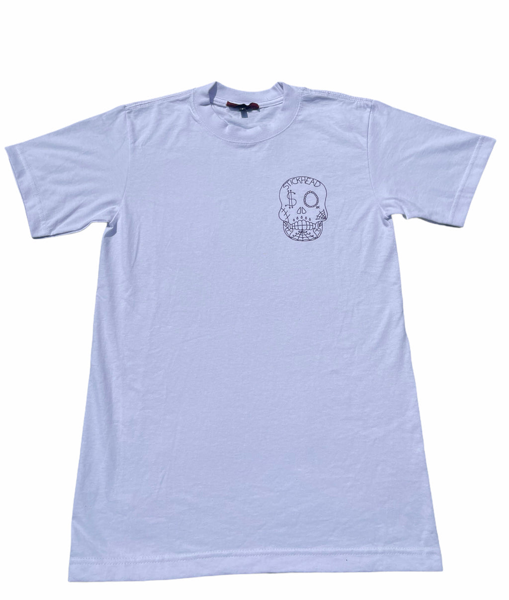 T-Shirt/StickHead/White/Purple Logo