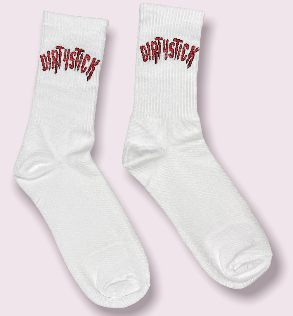 white & red socks