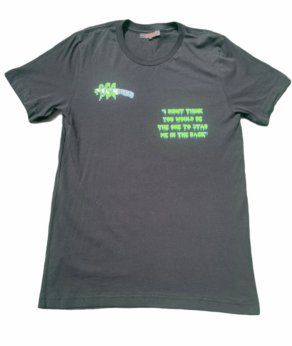 T-Shirt/BackStabber/Black/Green And Grey Logo