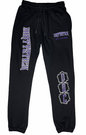 Sweat Pants/BarbStick/Blk/Pur